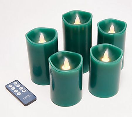 As Is Mikasa S/5 Assorted Flameless Blow Out Candles w/Remot
