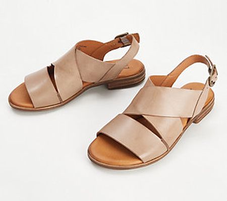 As Is Miz Mooz Leather Ankle Strap Sandals -Denver