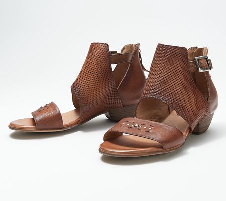 As Is Miz Mooz Leather Cut-Out Sandals -Caribe