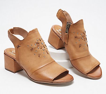 As Is Miz Mooz Leather Heeled Sandals -Berkeley