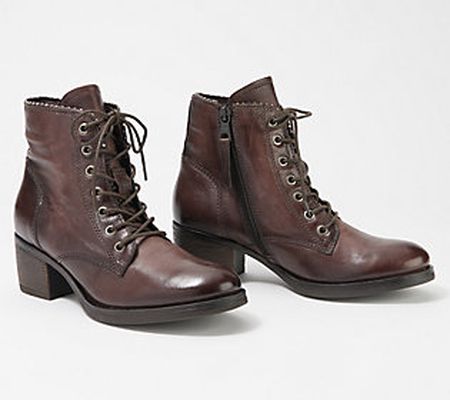 As Is Miz Mooz Leather Lace-Up Ankle Boots- Gena