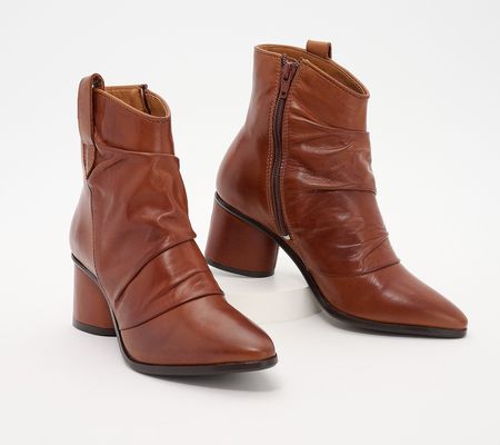 As Is Miz Mooz Leather Ruched Ankle Boots - Jared