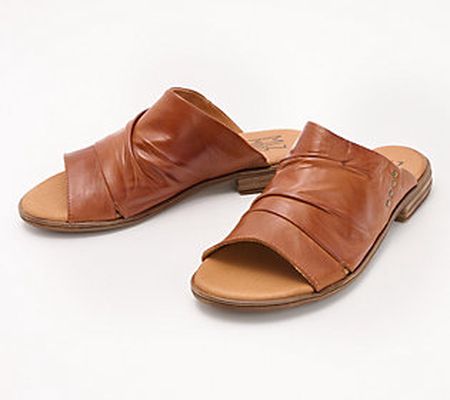 As Is Miz Mooz Leather Slide Sandals - Dandelion
