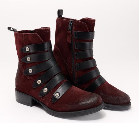 As Is Miz Mooz Leather Strapped Ankle Boots- Nancie