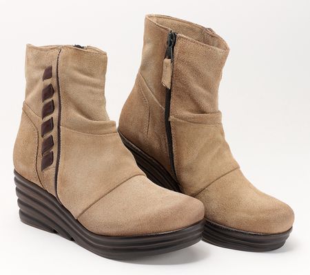 As Is Miz Mooz Leather Wedge Boots- Zola