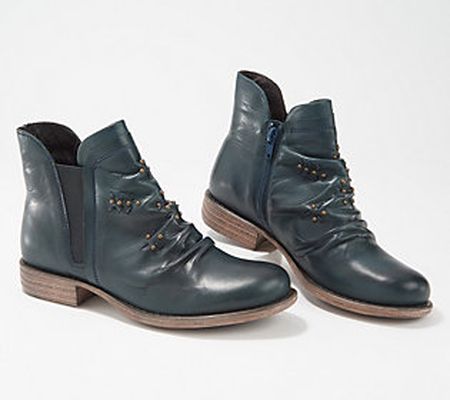 As Is Miz Mooz Leather Wide Width Ankle Boots- Limit
