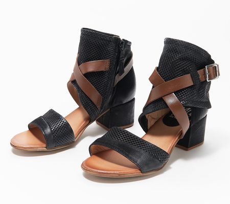 As Is Miz Mooz Leather Wide Width HeeledSandals-Bradley