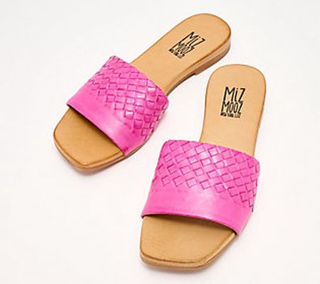 As Is Miz Mooz Leather Woven Slide Sandals - Pluck