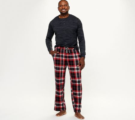 As Is MUK LUKS Men's Tall Butter Knit Matching Pajama