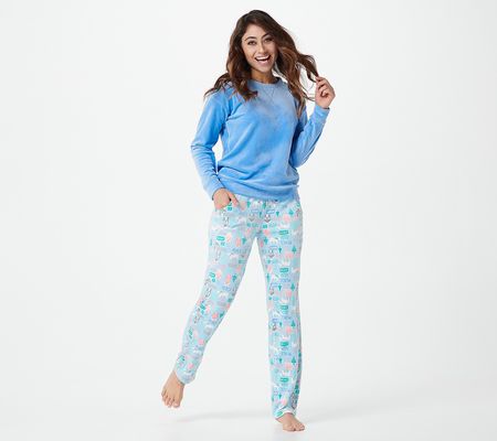 As Is MUK LUKS Regular Length Silky Velour Novelty Pajama