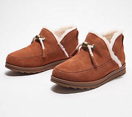 As Is Muk Luks Water Repellent Suede Slip On Winter Shoes