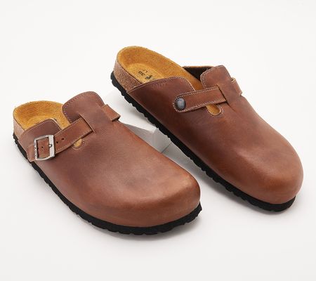 As Is Naot Leather Buckled Clogs - Spring