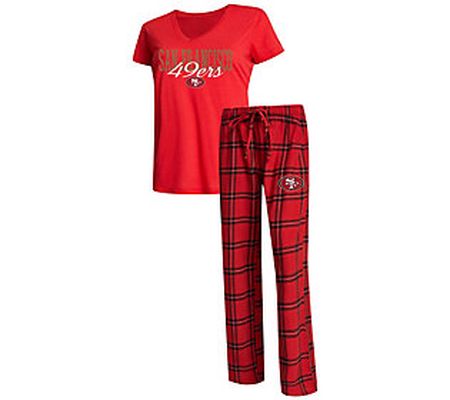 As Is NFL Women's Pajama Set with Flannel Pants & T-Shirt