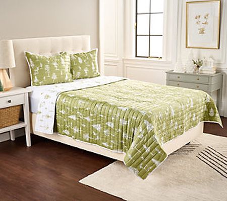 As Is Northern Nights Reversible HolidayPrint Quilt Set