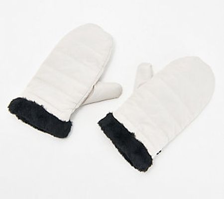 As Is Nuage Insulated Mittens with Faux Fur Detail