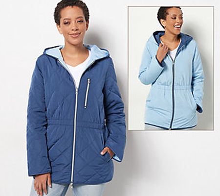 As Is Nuage Reversible Quilted Jacket with Hood