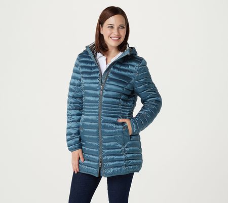 As Is Nuage Solid Quilted Packable PufferJacket w/Hood