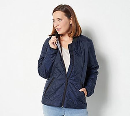 As Is Nuage Zip Front Quilted Puffer BomberJacket