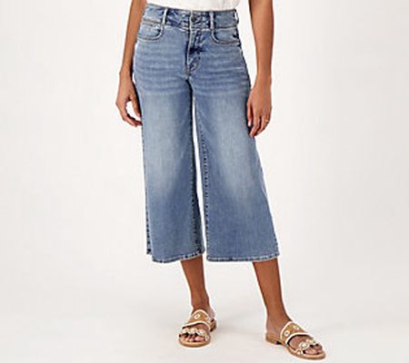 As Is NYDJ Cool Embrace Wide Leg Denim Crop Jeans - Fantasy