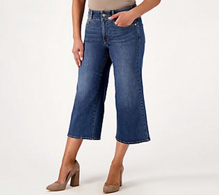 As Is NYDJ Cool Embrace Wide Leg Denim Crop Jeans-Serendipt
