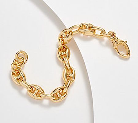 As Is Oro Nuovo Link Bracelet, 14K Gold Over Resin