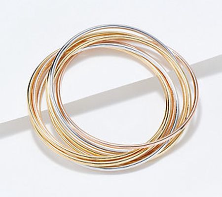 As Is Oro Nuovo Polished Rolling Bangle, 14KGold Over Resin
