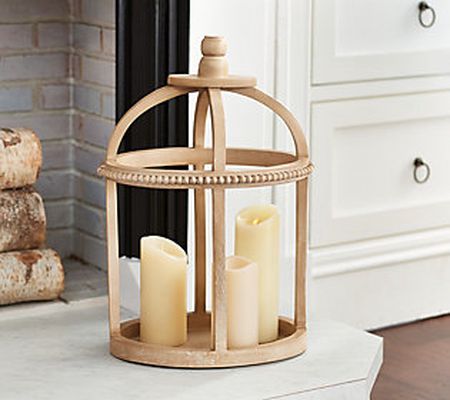 As Is Oval Beaded Open Concept Lantern by Valerie