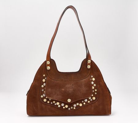 As Is Patricia Nash Burnished Suede Ergo Satchel