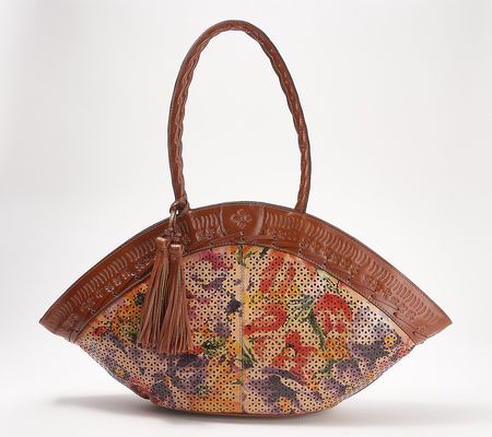 As Is Patricia Nash Perforated Leather TropeDome Tote