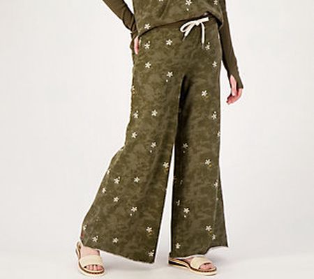 As Is Peace Love World Regular French Terry Wide Leg Pants