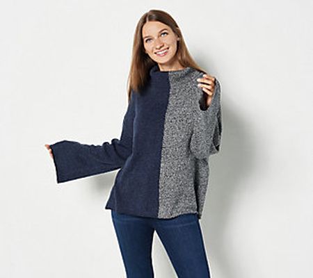 As Is Peace Love World Two Tone Sweater