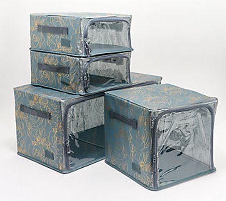 As Is Periea S/4 Assorted Modular CollapsibleStorage Boxes