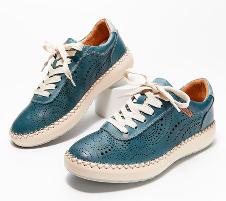 As Is Pikolinos Leather Perforated Sneakers- Tabarca