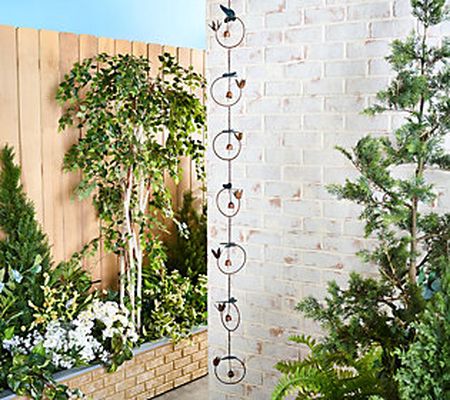 As Is Plow & Hearth 70" Hanging Garden Rain Chain with Bell