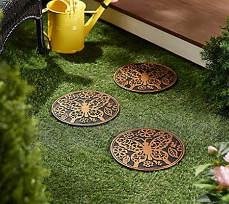 As Is Plow & Hearth Set of 3 Rubber Garden Stepping Stones
