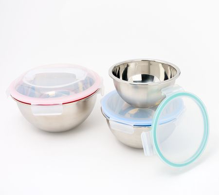 As Is Prepology 3-Pc Microwave Safe Stainless Steel Bowls