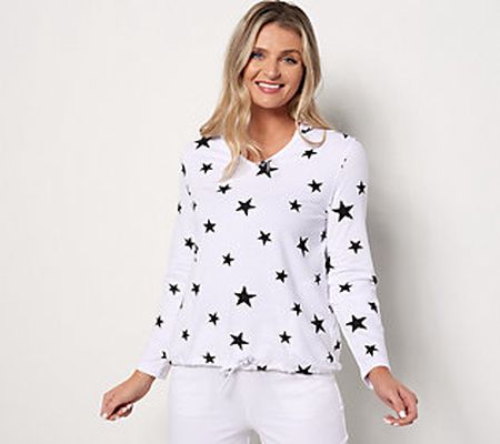 As Is Quacker Factory French Terry Star Bright Hoodie