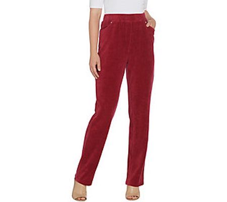 As Is Quacker Factory Short Corduroy StraightLeg Pants w/Pkt