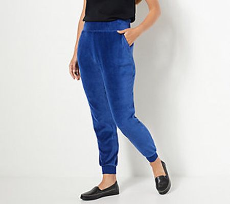 As Is Quacker Factory Velour Pull-On Joggers