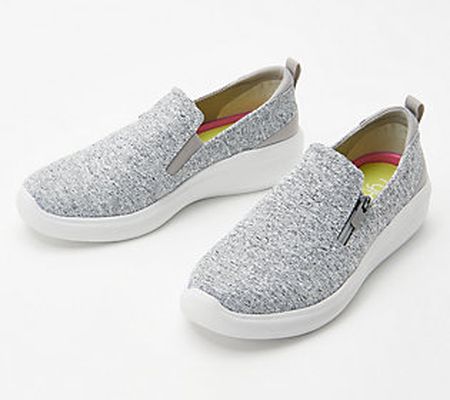 As Is Ryka Slip-On Shoes with Zip Detail - Ally Tweed