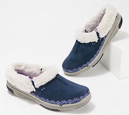 As Is Ryka Suede and Faux Fur Slip-On Clogs - Adventure