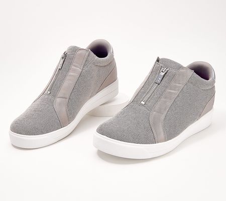 As Is Ryka Wedge Sneakers with Zipper Detail-Vibe