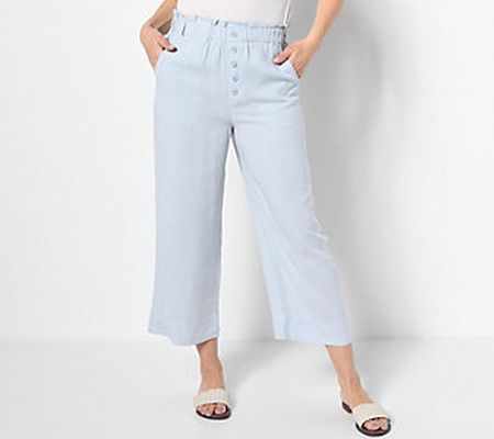 As Is Side Stitch Button Front Wide-Leg Pants
