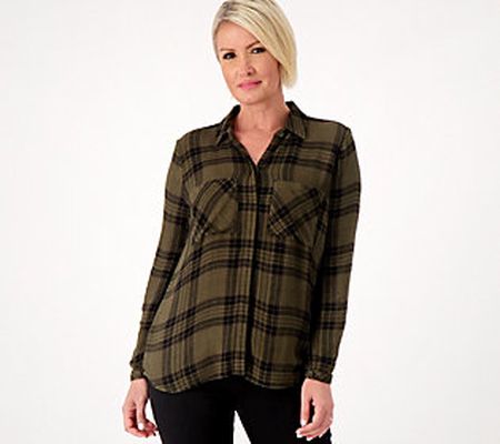 As Is Side Stitch Full Button Down Hipster Shirt