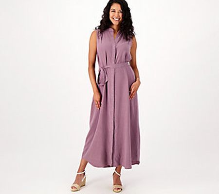 As Is Side Stitch Sleeveless Maxi Dress with Pleated Front