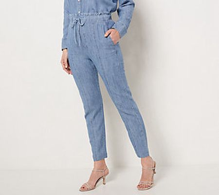 As Is Side Stitch Soft Textured Tencel DenimTrousers