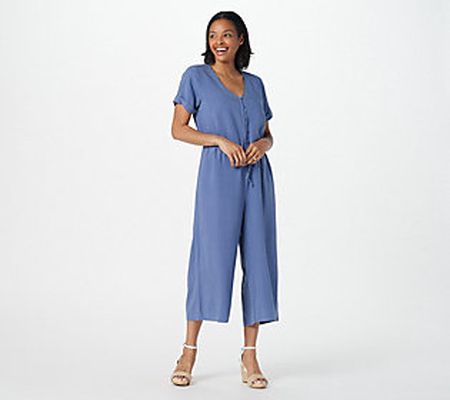 As Is Side Stitch Tencera Jumpsuit with Tie Waistband
