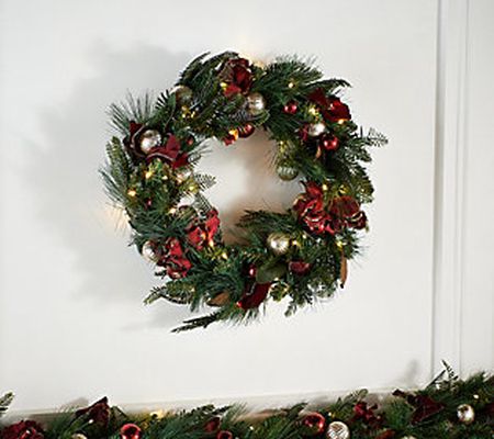 As Is Simply Stunning 24" Luxe Decorator LED Wreath by Graff