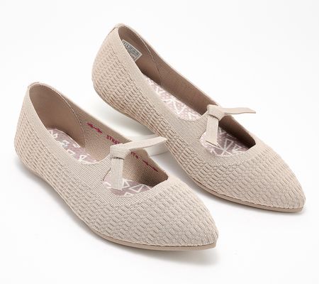 As Is Skechers Cleo Point Washable Recycled Knit Flats