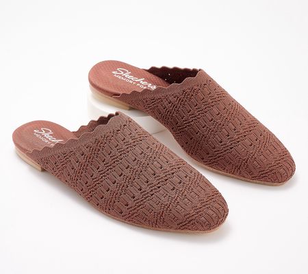 As Is Skechers Cleo Snip Washable Vegan Crochet Mules